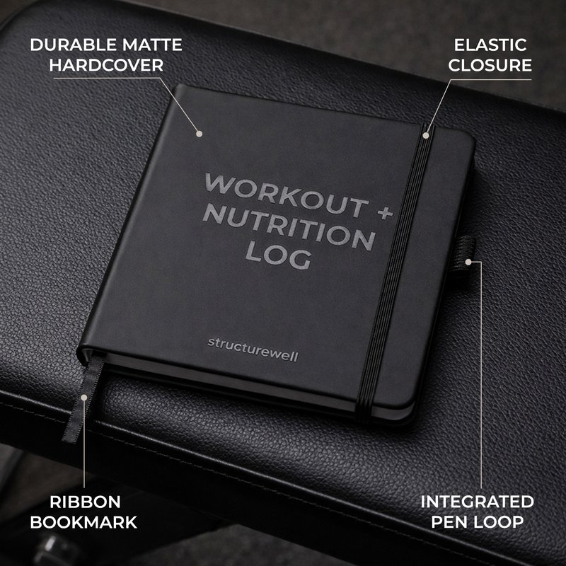 Workout + Nutrition Log in Matte Black