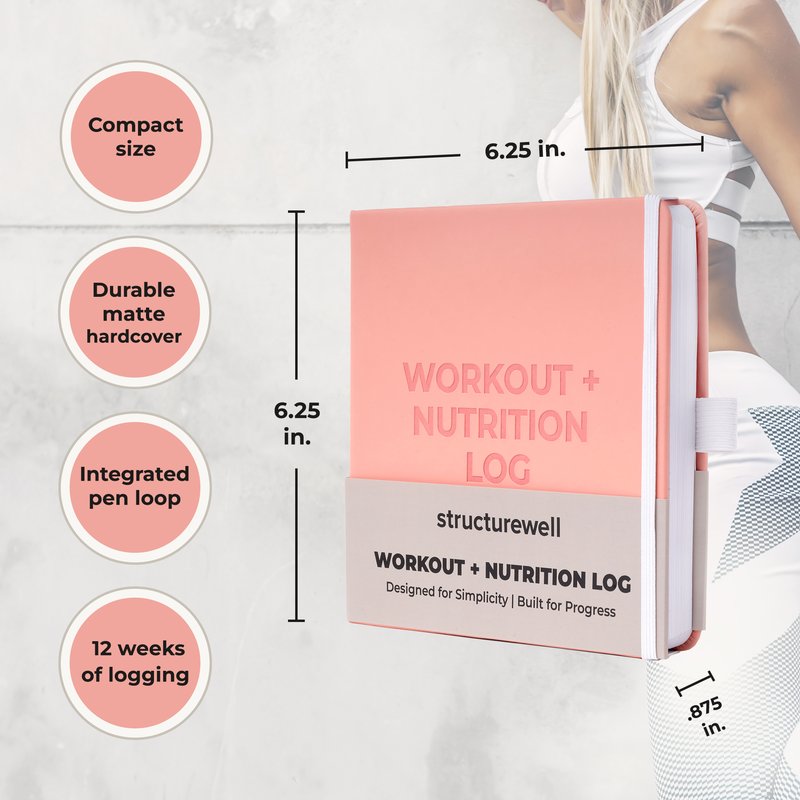 Workout + Nutrition Log in Soft Blush